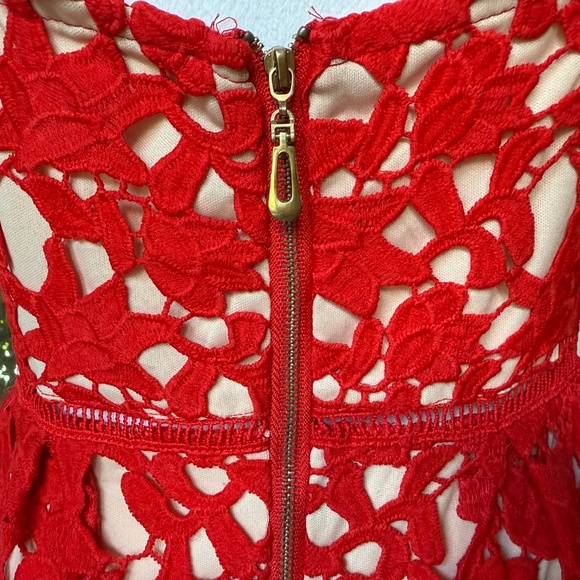 Azaelea Red Lace Midi Dress Size Medium - Picture 6 of 11